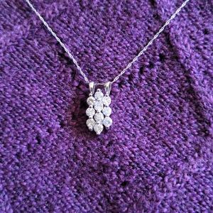 SOLD   1 Carat diamond and platinum necklace